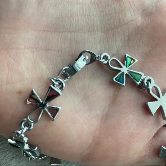 Multicolor Cross Charm Bracelet - Picture 2 of 4